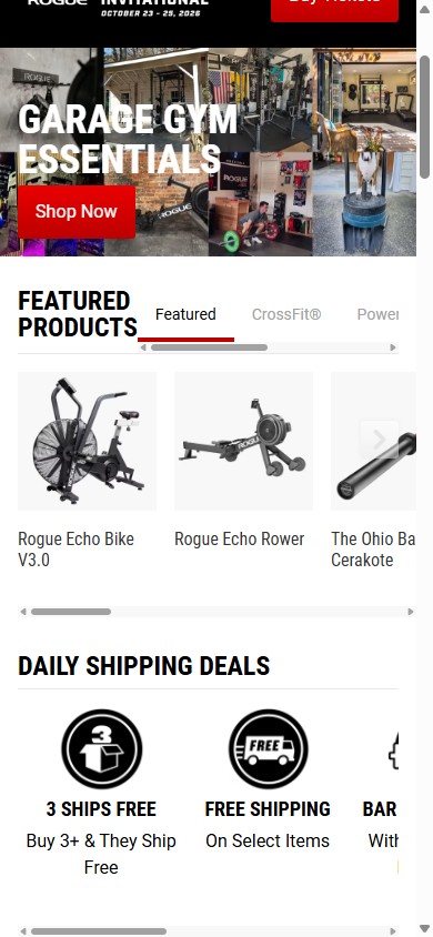Rogue Fitness — Mobile